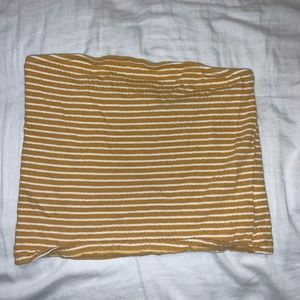 American eagle yellow & white cropped tube top